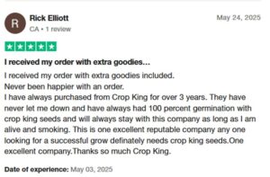 Crop King Seeds Customer Reviews